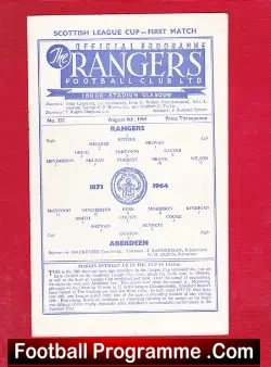 Glasgow Rangers v Aberdeen 1964