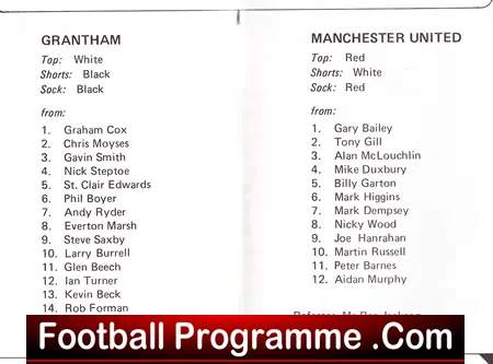 Grantham Town v Manchester United 1986 – Benefit Match