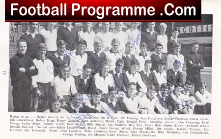 Heart Of Midlothian v Dundee 1968 - Multi Autographed SIGNED