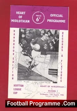 Heart Of Midlothian v Dundee 1968 - Multi Autographed SIGNED - football programme