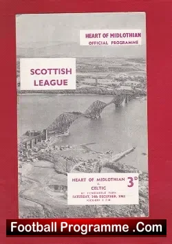 Heart Of Midlothian v Glasgow Celtic 1963 - football programme