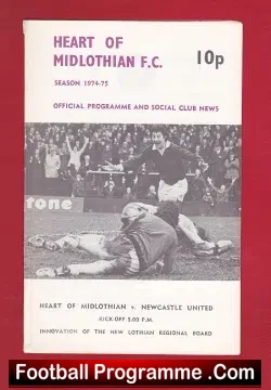 Heart Of Midlothian v Newcastle United 1974
