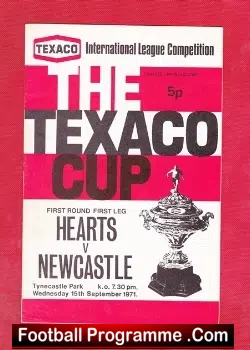 Heart Of Midlothian v Newcastle United 1971 – Texaco Cup