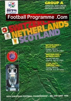 Holland v Scotland 1996 – Played at Old Trafford Euro 96