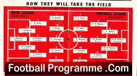 Ireland Football League v English League 1964 – Oval Belfast