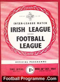 Ireland Football League v English League 1964 – Oval Belfast