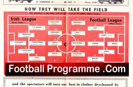 Ireland Football League v English League 1961 – Belfast