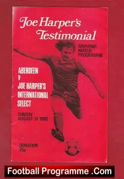 Joe Harper Testimonial Benefit Match Aberdeen 1980
