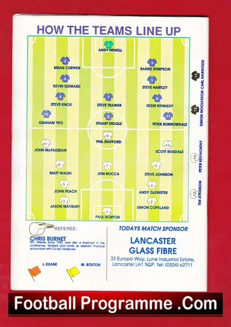Lancaster City v Alfreton Townn 1994