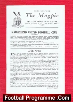 Maidenhead United v Hounslow Town 1963