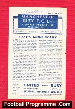Manchester City v Liverpool 1944 – War Time League