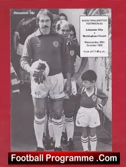 Mark Wallington Testimonial Benefit Leicester City 1982 - Signed - football programme