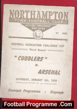 Northampton Town v Arsenal 1958