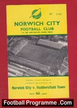 Norwich City v Huddersfield Town 1962