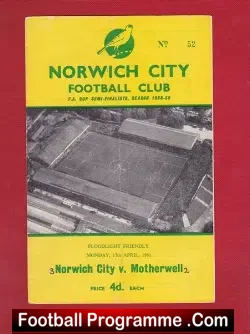 Norwich City v Motherwell 1961 – Floodlight Friendly