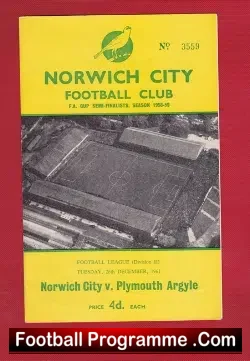 Norwich City v Plymouth Argyle 1961