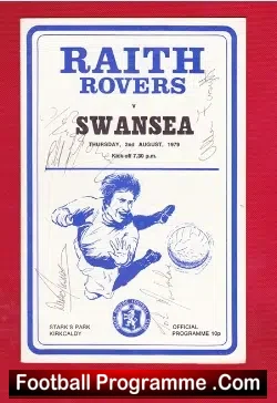 Raith Rovers v Swansea 1979 - Multi Autographed Signed - football programme