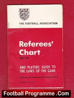 Referee Football Rules Laws Chart Book - 1967 - 1968 - football memorabilia