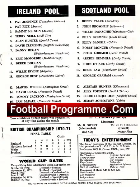 Scotland v Northern Ireland 1972 – Plus George Best