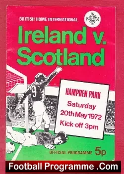 Scotland v Northern Ireland 1972 - Plus George Best - football programme