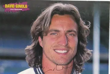 Tottenham Spurs David Ginola Autographed Picture Poster