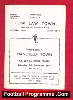 Tow Law Town v Mansfield Town 1967 – FA Cup