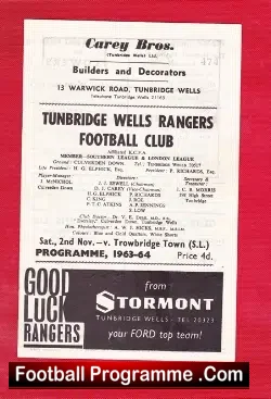 Tunbridge Wells v Trowbridge Town 1963