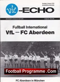 VFL v Aberdeen 1984 – German Football Team