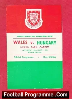 Wales v Hungary 1963 – European Nations Match