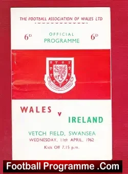 Wales v Ireland 1962 – Vetch Field Swansea