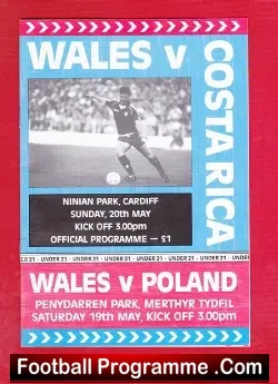 Wales v Poland 1990 – Under 21 Match + Costa Rica
