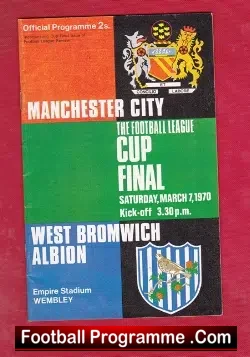 West Bromwich Albion v Manchester City 1970 - League Cup Final - football programme