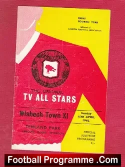 Wisbech Town v TV All Stars 1962 inc Ronnie Corbett !
