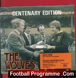 Wolves Wolverhampton v Manchester City 1977 - Signed Autographed - football programme