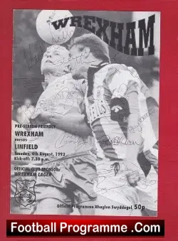 Wrexham v Linfield 1992 – Multi Autographed Signed