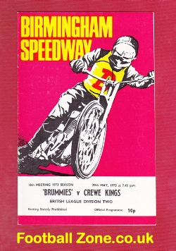 Birmingham Speedway v Crewe 1973