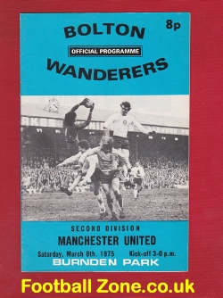 Bolton Wanderers v Manchester United 1975
