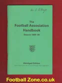 Football Association Rules Laws Handbook 1989 - 1990