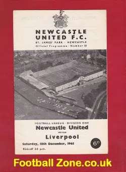 Newcastle United v Liverpool 1965 - SIGNED