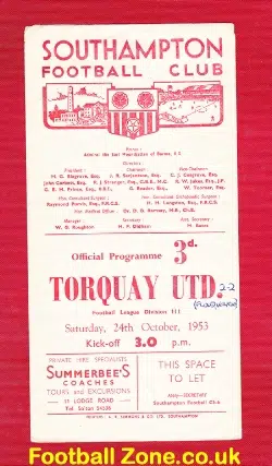 Southampton v Torquay United 1953