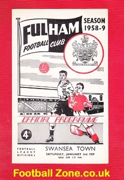 Fulham v Swansea Town 1959