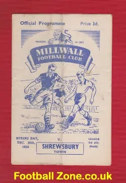 Millwall v Shrewsbury Town 1952