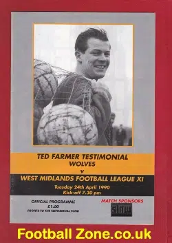 Ted Farmer Testimonial Benefit Match Wolverhampton Wolves 1990