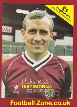 Walter Kidd Testimonial Heart of Midlothian Hearts 1987 - SIGNED