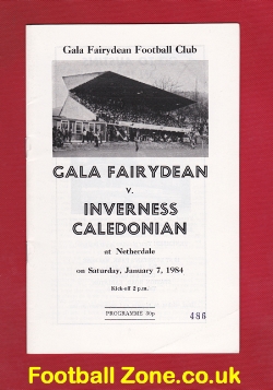 Gala Fairydean v Inverness Caledonian Thistle 1984