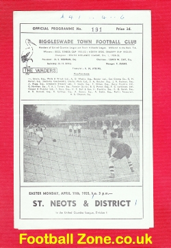 Biggleswade Town v St Neots & District 1955