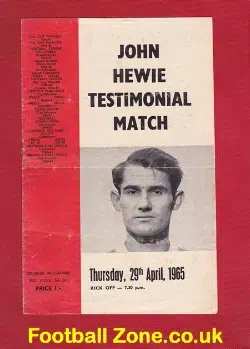 John Hewie Benefit Match Testimonial Charlton Athletic 1965