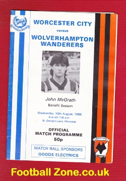 John McGrath Benefit Match Testimonial Worcester City 1988