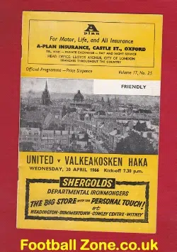 Oxford United v Valkeakosken Haka 1966 – Finland