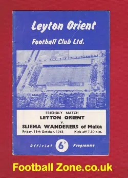 Leyton Orient v Sliema Wanderers 1963 - Malta